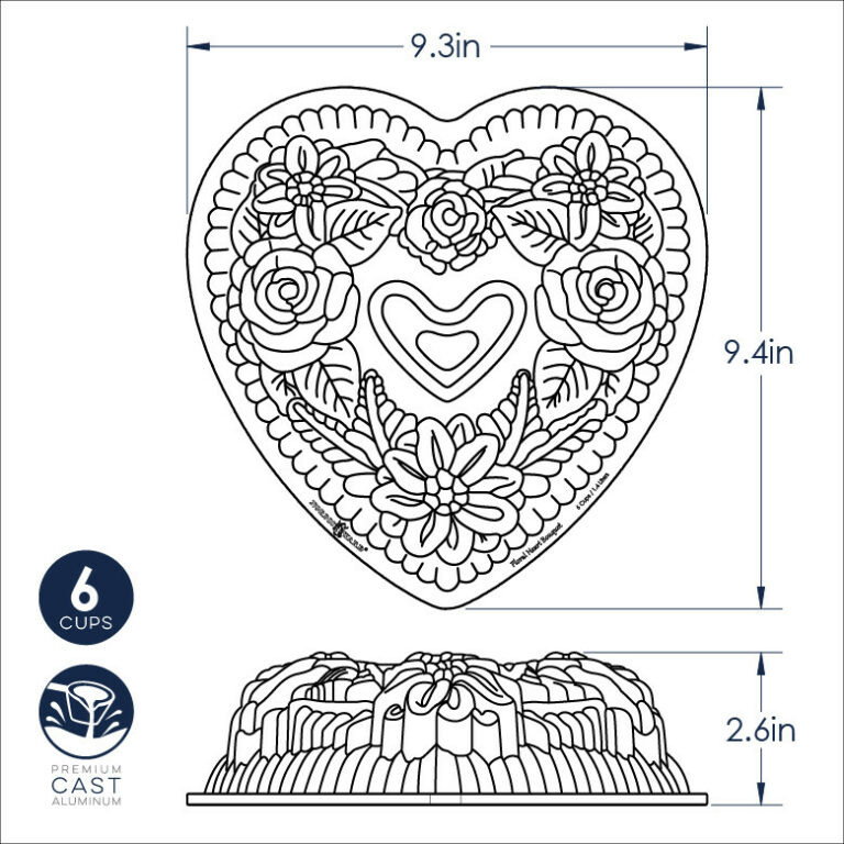 Floral Heart bundt pan - Afbeelding 2