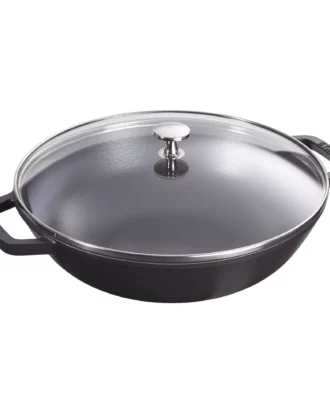 Wok 30cm met Glazen Deksel