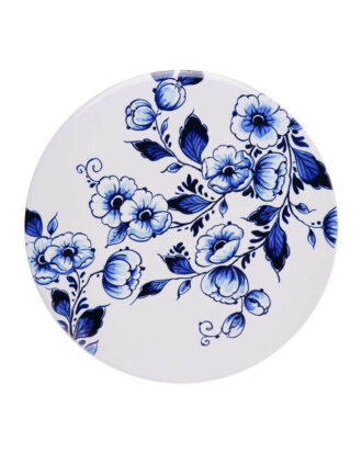 Heinen pannenonderzetter bloemen