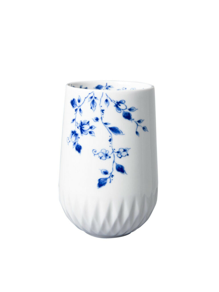 Blauw vouw cappuchino kop