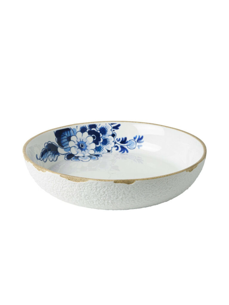 Blauw bloesem pastabord