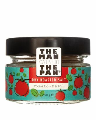 Man with the pan tomato/basil