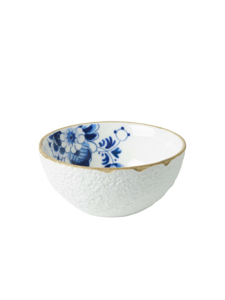 Blauw bloesem yoghurtschaaltje