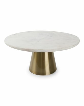 Taartplateau 30xH14cm marmer wit Glint