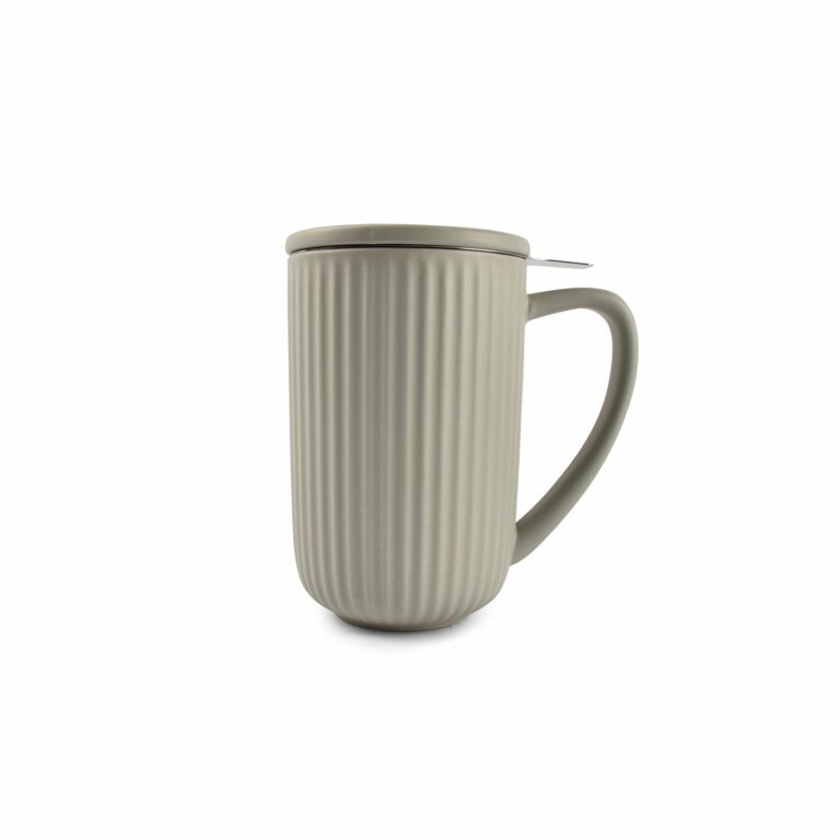 Theebeker 60cl met filter grijs