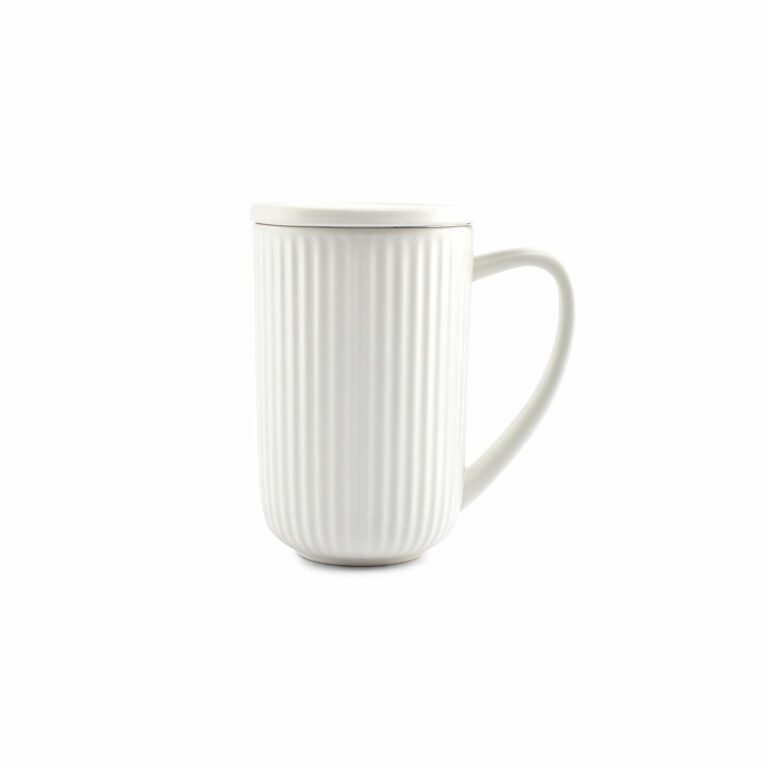 Theebeker 60cl met filter wit