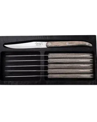 Laquiole Style de Vie steakmessen pakka hout
