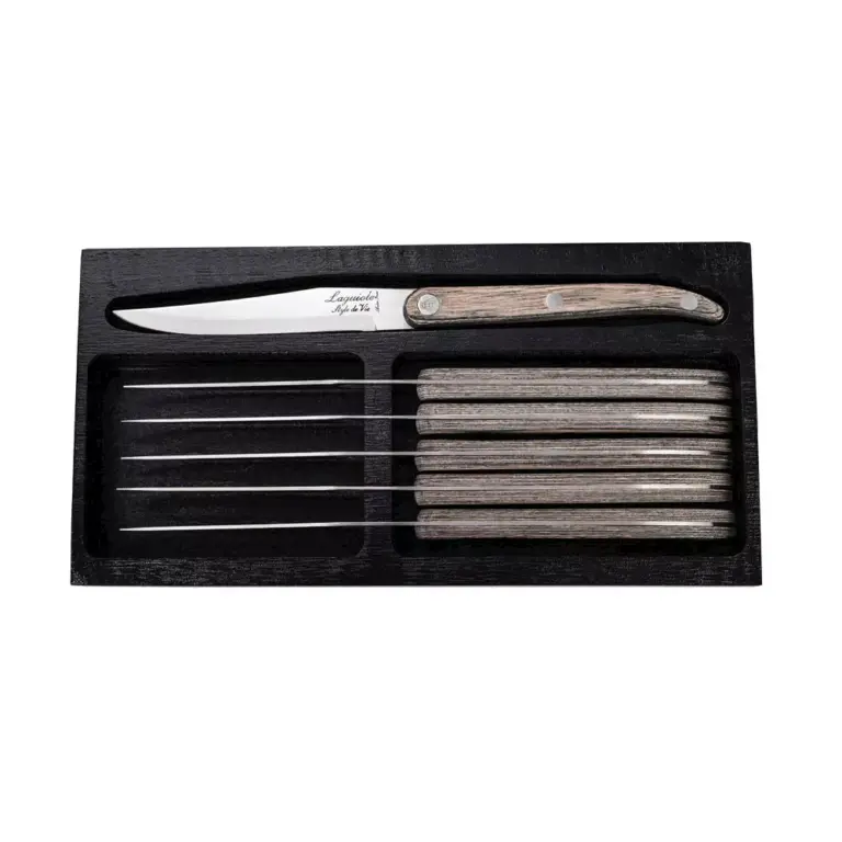 Laquiole Style de Vie steakmessen pakka hout