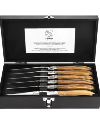 Laquiole Style de Vie steakmessen olijfhout