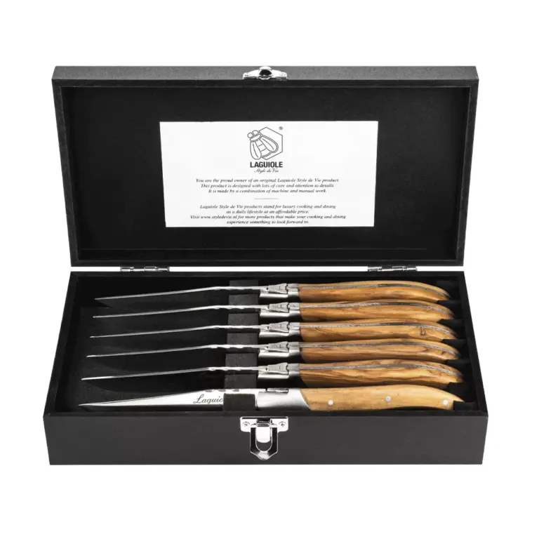 Laquiole Style de Vie steakmessen olijfhout