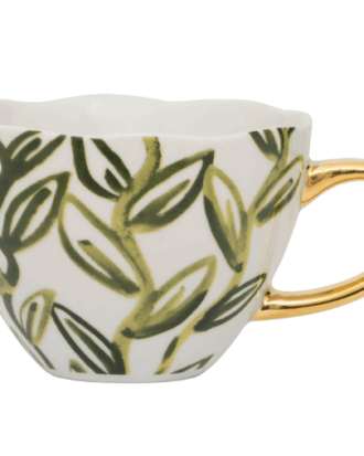 UNC tea cup leaves , evergreen sprig