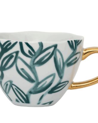 UNC tea cup leaves, aqua