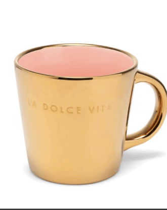 Vondels Koffie mok 250ml La Dolce Vita GOUD (pre-order Levering vanaf 25-09-2025)