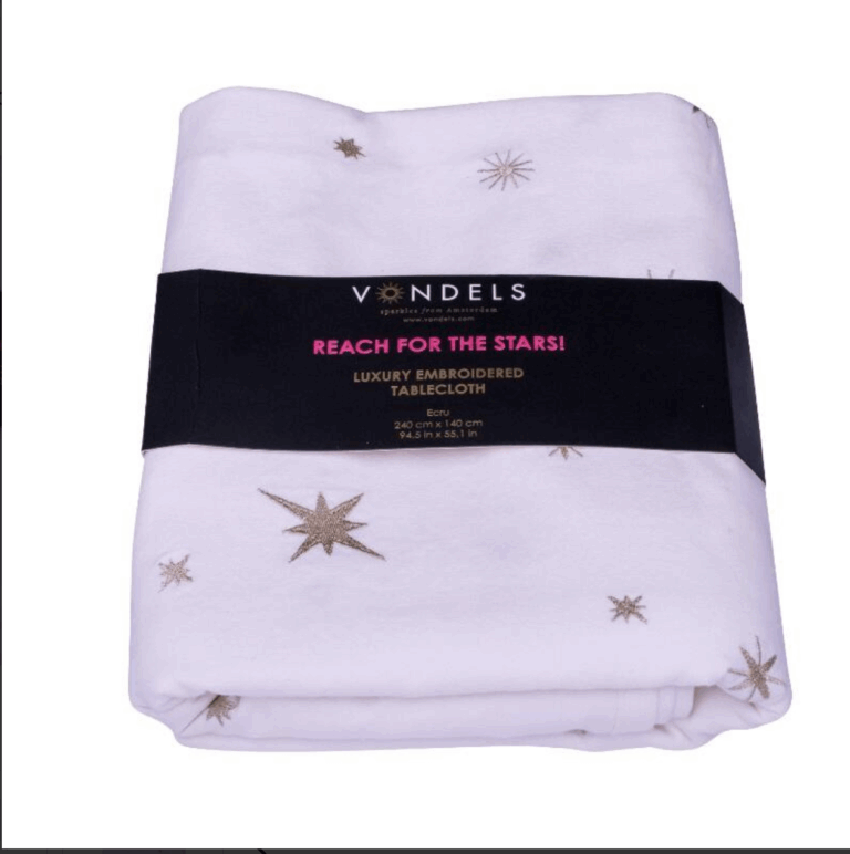 Vondels Tafelkleed geborduurd ster 240 x 140 cm (pre-order Levering vanaf 25-09-2025) - Afbeelding 3
