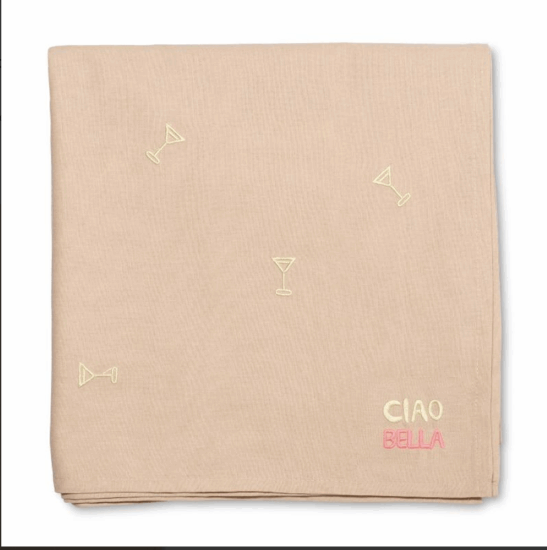Vondels Tafelkleed geborduurd cocktails 240 x 140 cm (pre-order Levering vanaf 25-09-2025)