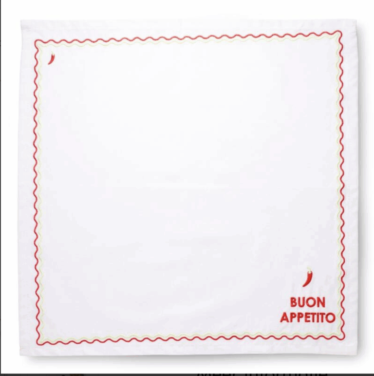 Vondels 2 Servetten Buon Appetito geborduurd 45cm (pre-order Levering vanaf 25-09-2025) - Afbeelding 3