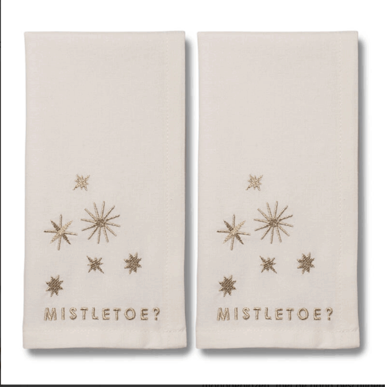 Vondels 2 Servetten Mistletoe geborduurd 45cm (pre-order Levering vanaf 25-09-2025) (kopie) - Afbeelding 4
