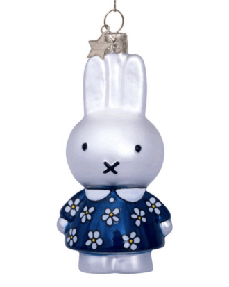 Vondels Nijntje Ornament Blue flower Dress 11 cm (pre-order Levering vanaf 25-09-2025)
